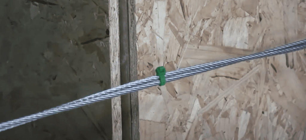 Photo showing the excess cable tied neatly with a cable tie.
