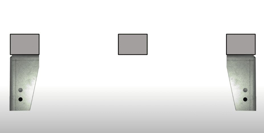 A technical drawing showing the correct position of bracket faces.