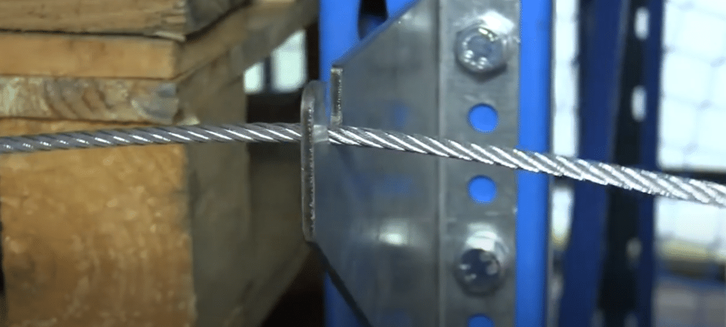Photo showing the wire supported by an intermediate bracket.