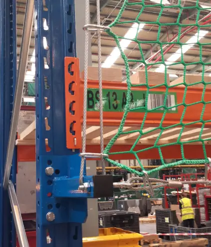 Close up image of a back-of-rack netting standoff.