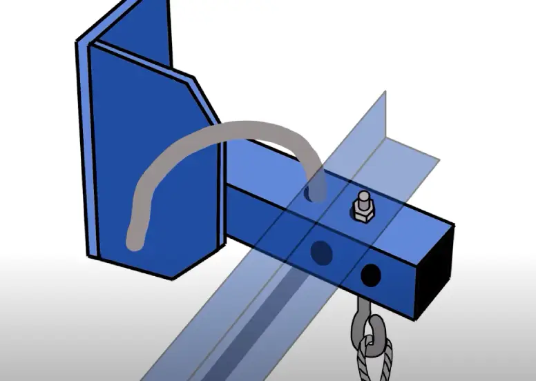 Illustration showing how to thread the cable through the main bracket.